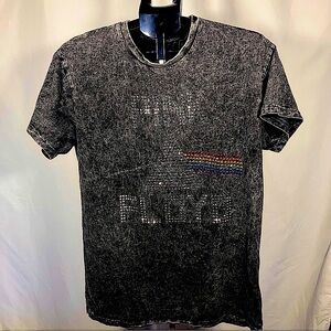 Pink Floyd Studded black Acid Wash T-Shirt Dark side of the Moon, mens size M
